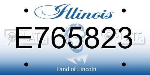 E765823 Illinois License Plate