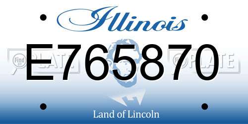 E765870 Illinois License Plate