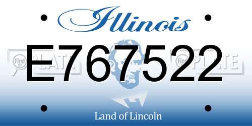 E767522 Illinois License Plate