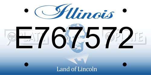 E767572 Illinois License Plate