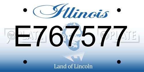 E767577 Illinois License Plate