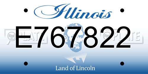 E767822 Illinois License Plate