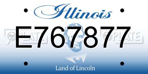 E767877 Illinois License Plate