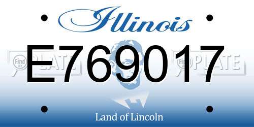 E769017 Illinois License Plate