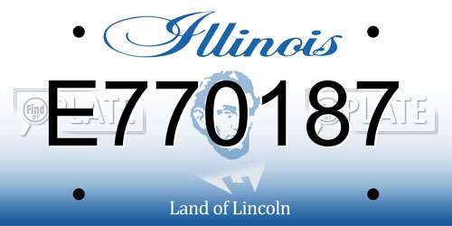 E770187 Illinois License Plate