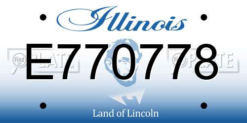 E770778 Illinois License Plate