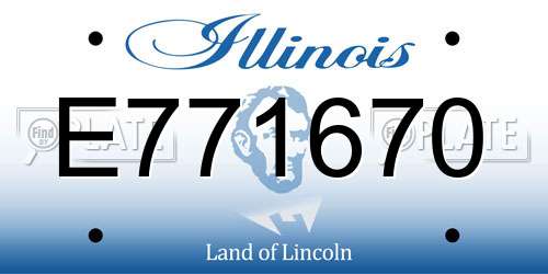 E771670 Illinois License Plate