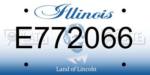 E772066 Illinois License Plate