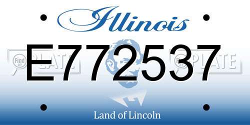 E772537 Illinois License Plate