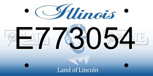 E773054 Illinois License Plate