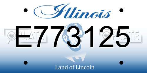 E773125 Illinois License Plate