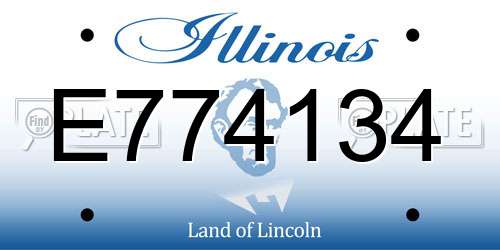 E774134 Illinois License Plate