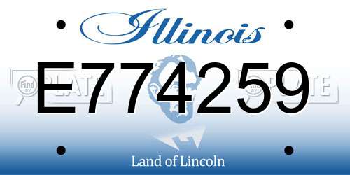 E774259 Illinois License Plate
