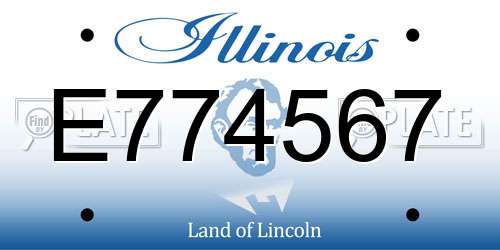 E774567 Illinois License Plate