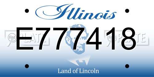E777418 Illinois License Plate