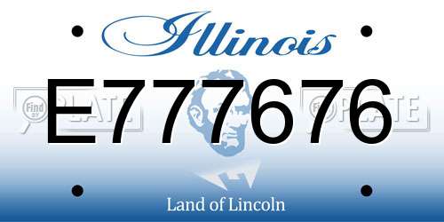 E777676 Illinois License Plate