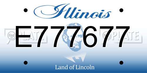 E777677 Illinois License Plate