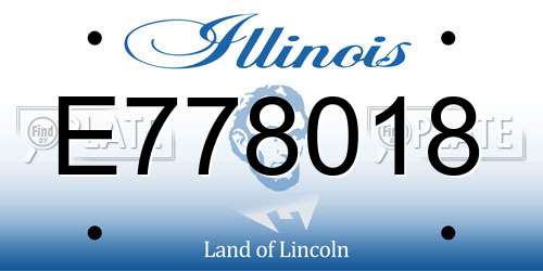 E778018 Illinois License Plate
