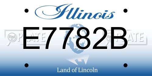 E7782B Illinois License Plate