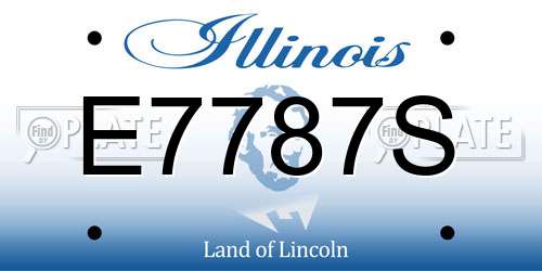 E7787S Illinois License Plate