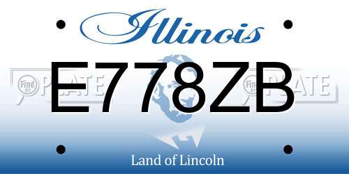 E778ZB Illinois License Plate