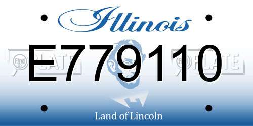 E779110 Illinois License Plate