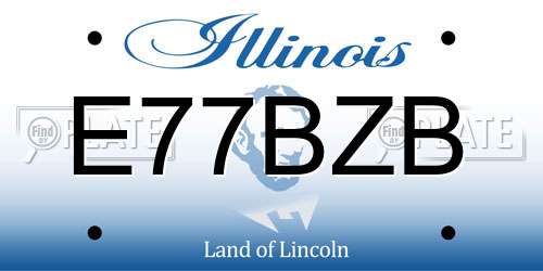 E77BZB Illinois License Plate