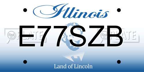 E77SZB Illinois License Plate