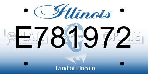 E781972 Illinois License Plate