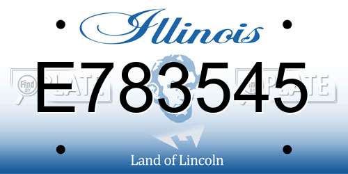 E783545 Illinois License Plate
