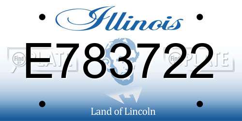E783722 Illinois License Plate