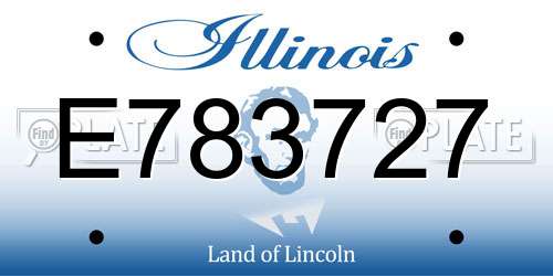E783727 Illinois License Plate
