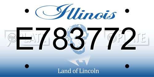 E783772 Illinois License Plate