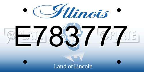 E783777 Illinois License Plate