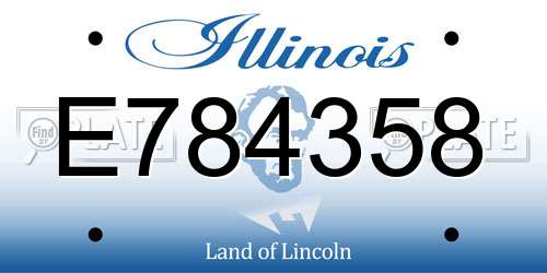 E784358 Illinois License Plate