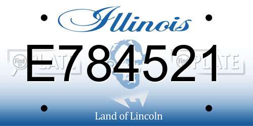 E784521 Illinois License Plate