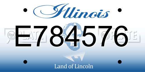 E784576 Illinois License Plate