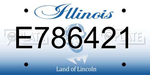 E786421 Illinois License Plate
