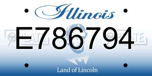 E786794 Illinois License Plate