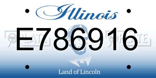 E786916 Illinois License Plate