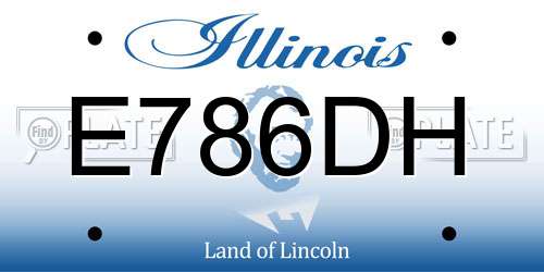 E786DH Illinois License Plate