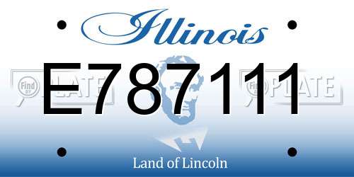 E787111 Illinois License Plate