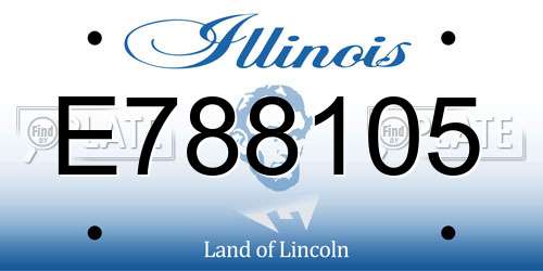 E788105 Illinois License Plate
