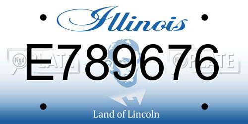 E789676 Illinois License Plate