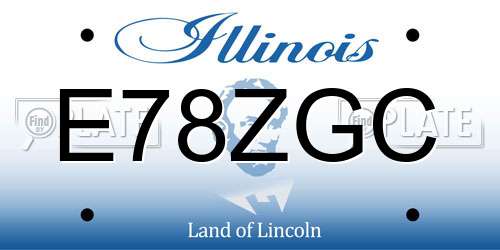 E78ZGC Illinois License Plate