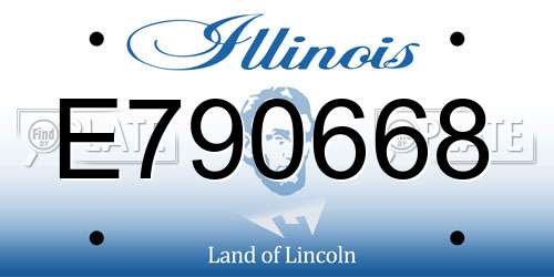 E790668 Illinois License Plate
