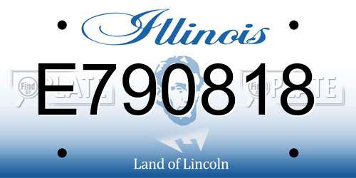 E790818 Illinois License Plate