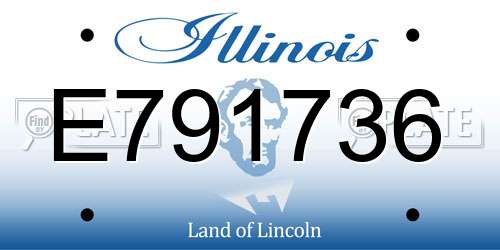 E791736 Illinois License Plate