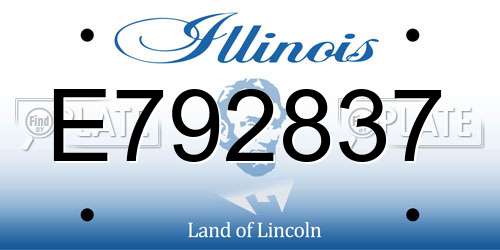 E792837 Illinois License Plate