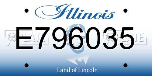 E796035 Illinois License Plate